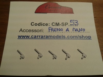 CM-SP53 set 5 pz leva freno a mano in metallo bianco - scala 1:43